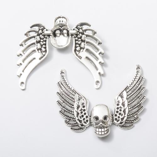 Zinklegering Skull Hangers, Zinc Alloy, DIY, meer kleuren voor de keuze, 46x52x7mm, Verkocht door PC