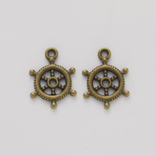 Zink Alloy Ship Wheel \x26amp; Anchor Pendant, DIY, fler färger för val, 20x15x2mm, Säljs av PC