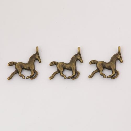 Colgantes Animales de Aleación de Zinc, Caballo, Bricolaje, más colores para la opción, 18x20x3mm, Vendido por UD