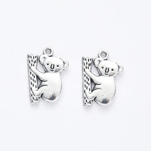 Tibetan Style Animal Pendants, Koala, DIY, more colors for choice, 19x14x2mm, Sold By PC