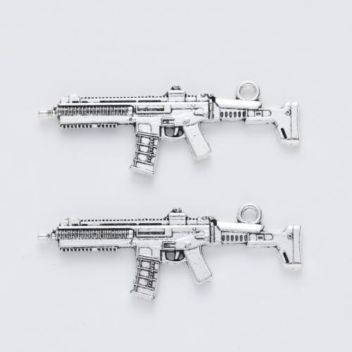 Κράμα ψευδάργυρου Gun Μενταγιόν, DIY, 17x45x3mm, Sold Με PC