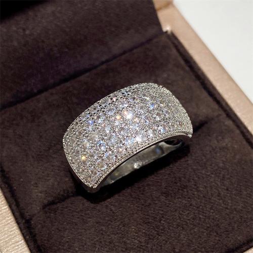 Cubic Zirconia Micro Pave Brass Ring & micro pave cubic zirconia & for woman Sold By PC