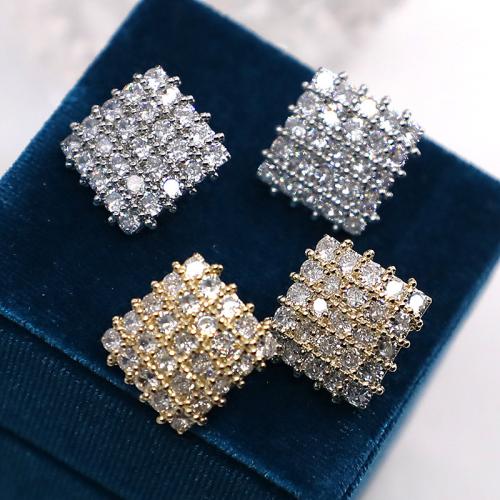 Cubic Zirconia Micro Pave Brass Earring fashion jewelry & micro pave cubic zirconia & for woman 16mm Sold By Pair