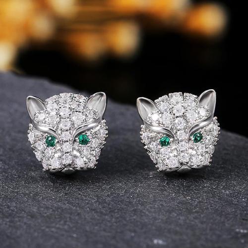 Boucles d'oreilles en laiton zircon cubique pavent, bijoux de mode & pavé de micro zircon & pour femme, 12mm, Vendu par paire