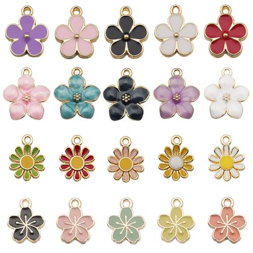 Zinc Alloy émail Pendants, alliage de zinc, fleur, DIY & styles différents pour le choix, plus de couleurs à choisir, Vendu par PC