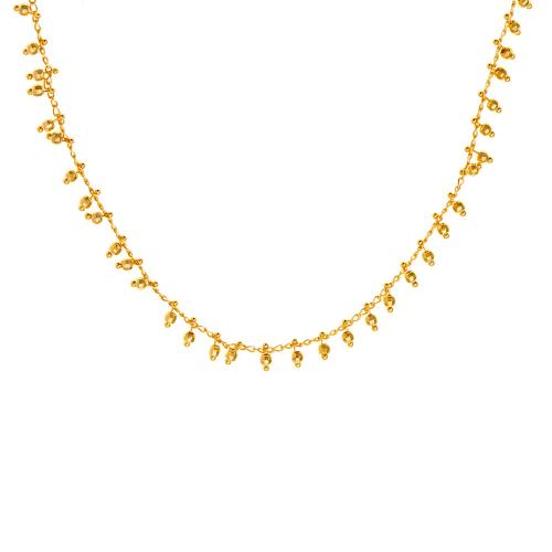 Brass Necklace, with 5cm extender chain, 18K gold plated, fashion jewelry & for woman, golden, Length:Approx 43 cm, Sold By PC