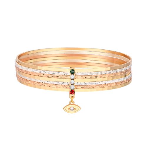 Brass Bracelet & Bangle, multilayer & micro pave cubic zirconia & for woman, Sold By PC