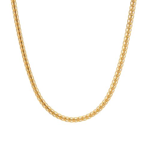 Colar de jóias de aço inoxidável, Aço inoxidável 304, with 5cm extender chain, joias de moda & para mulher, dourado, 2mm, comprimento Aprox 45 cm, vendido por PC