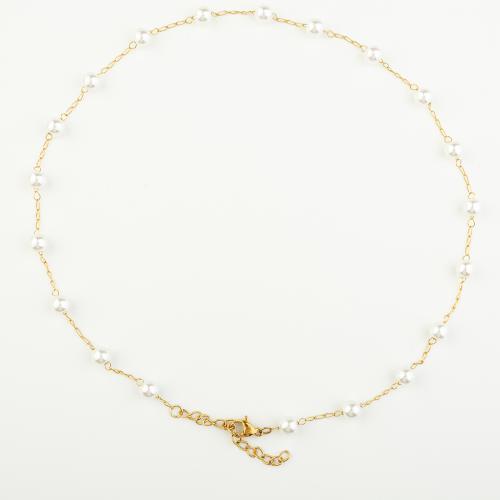 Colar de jóias de aço inoxidável, Aço inoxidável 304, with Concha de resina, joias de moda & para mulher, comprimento Aprox 47 cm, vendido por PC