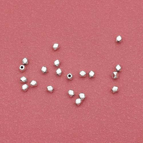 Zink Legierung Perlen Schmuck, Zinklegierung, silberfarben plattiert, DIY & facettierte, frei von Nickel, Blei & Kadmium, 3.50x3mm, Bohrung:ca. 1mm, ca. 200PCs/Tasche, verkauft von Tasche