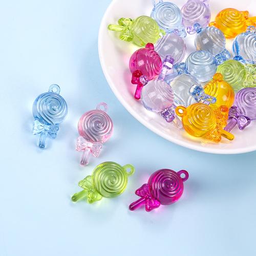 Acryl Anhänger, Lollipop, Spritzgießen, DIY, gemischte Farben, 22x43mm, ca. 70PCs/Tasche, verkauft von Tasche
