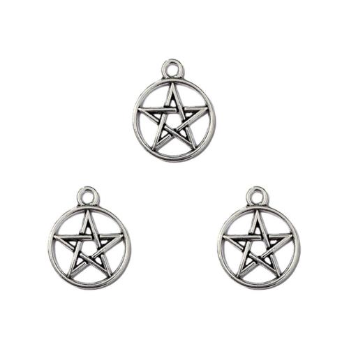 Zinc Alloy Star Pendant antique silver color plated DIY nickel lead & cadmium free Approx Sold By Bag