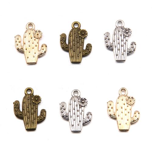 Pingentes de esmalte de liga de zinco, Opuntia Stricta, banhado, DIY, Mais cores pare escolha, níquel, chumbo e cádmio livre, 15x19mm, 100PCs/Bag, vendido por Bag