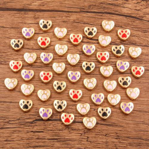 Zinklegering Heart Beads, Zinc Alloy, Hart, gold plated, DIY & glazuur, meer kleuren voor de keuze, nikkel, lood en cadmium vrij, 10x11mm, 100pC's/Bag, Verkocht door Bag