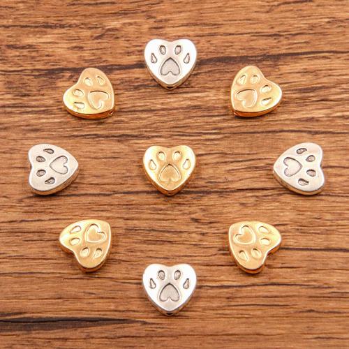 Zinc Alloy Heart Beads plated DIY nickel lead & cadmium free Sold By Bag