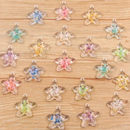 Resin Pendant, Star, DIY, more colors for choice, 13x26mm, 100PCs/Bag, Sold By Bag