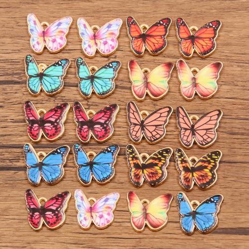 Zinc Alloy Enamel Pendants Butterfly DIY nickel lead & cadmium free Sold By Bag