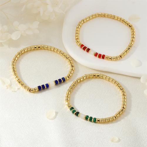 Brass Bracelet & Bangle, with Gemstone Chips, gold color plated, for woman, more colors for choice, nickel, lead & cadmium free, Length:16-17 cm, Sold By PC