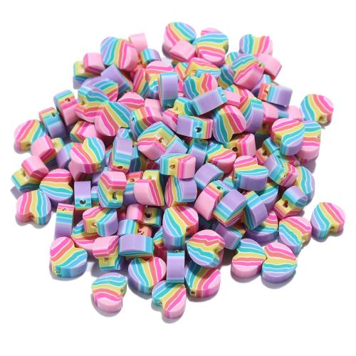 Polimero-Clay-Beads, argilla polimero, Cuore, DIY, multi-colore, 4.30x8.70x9.70mm, 100PC/borsa, Venduto da borsa