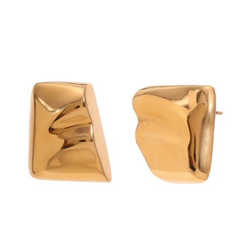 Titan Stahl Ohrring, Titanstahl, goldfarben plattiert, Modeschmuck, goldfarben, verkauft von Paar