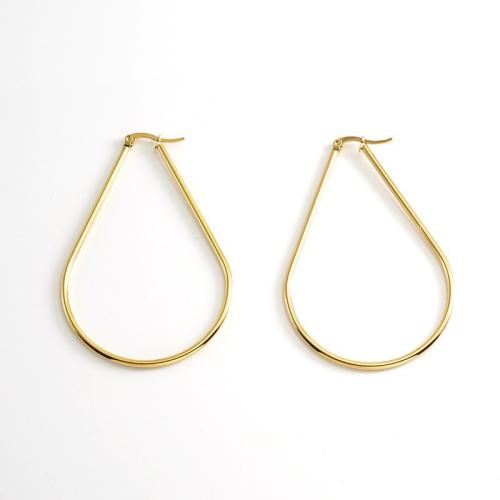 Acier inoxydable Levier Retour Earring, Acier inoxydable 304, larme, Plaqué or 18K, bijoux de mode & normes différentes pour le choix & pour femme, Vendu par paire