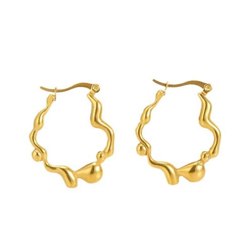 Acier inoxydable Levier Retour Earring, Acier inoxydable 304, Plaqué or 18K, bijoux de mode & pour femme, Vendu par paire