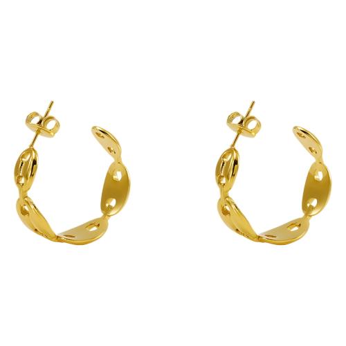 Stainless Steel Stud Earrings 304 Stainless Steel 18K gold plated fashion jewelry & for woman Sold By Pair