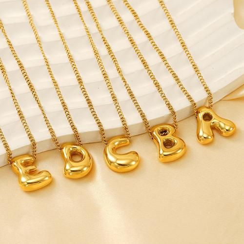 Stainless Steel Jewelry Necklace, 304 Stainless Steel, with 5cm extender chain, Alphabet Letter, plated, fashion jewelry & for woman, more colors for choice, Length:45 cm, Sold By PC