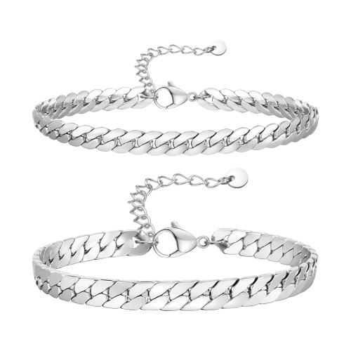 Stainless Steel Jewelry Bracelet 304 Stainless Steel fashion jewelry & for man original color Length 7.1-9.1 Inch Sold By PC