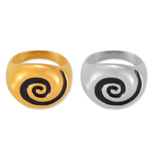 Bague acier titane, Placage, normes différentes pour le choix & pour femme & émail, plus de couleurs à choisir, Vendu par PC