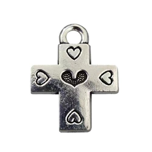 Pendentifs croix en alliage de zinc  , Placage, DIY, couleur originale, 100PC/lot, Vendu par lot