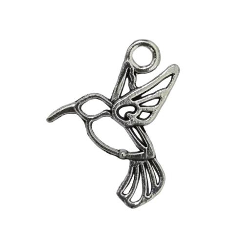 Pendentifs animaux en alliage de zinc, oiseau, Plaqué de couleur d'argent, DIY, couleur originale, 100PC/lot, Vendu par lot