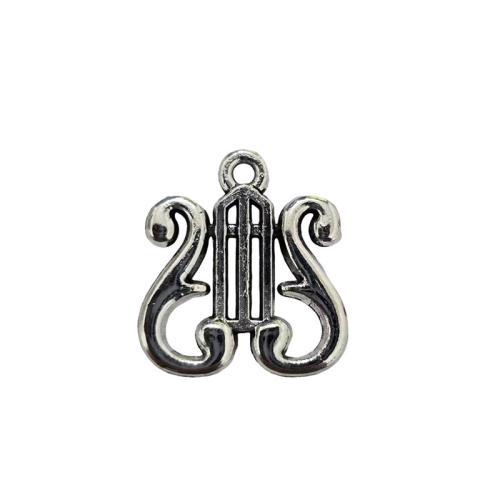 Uirlisí Ceoil múnlaithe Pendants since Alloy, Sinc Alloy, dath airgid antique plátáilte, DIY, dath bunaidh, 100ríomhairí pearsanta/Lot, Díolta De réir Lot