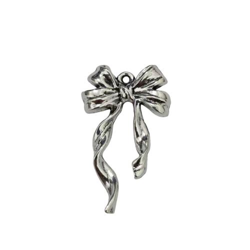 Zinc Alloy Bowknot Pendants antique silver color plated DIY original color Sold By Lot