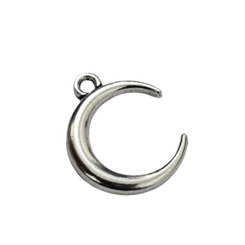 Tibetan Style Moon Pendants, antique silver color plated, DIY, original color, 100PCs/Lot, Sold By Lot