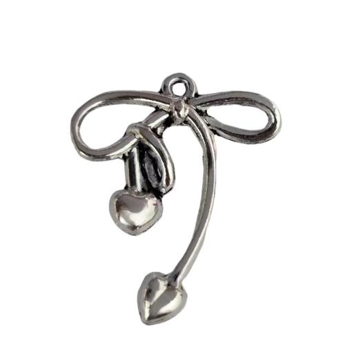 Tibetan Style Bowknot Pendants, antique silver color plated, DIY, original color, 100PCs/Lot, Sold By Lot