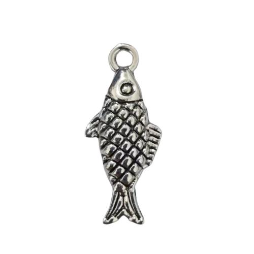 Pendentifs animaux en alliage de zinc, poisson, Plaqué de couleur d'argent, DIY, couleur originale, 100PC/lot, Vendu par lot