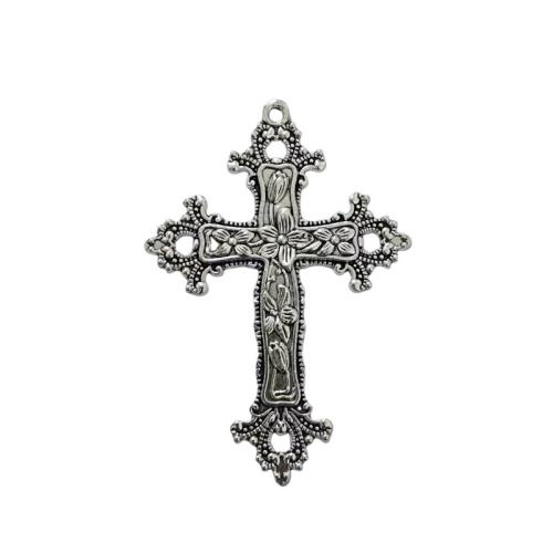 Zinc Alloy Cross Přívěsky, Zinek, Kříž, starožitné barva postříbřená, DIY, Původní barva, 100PC/Lot, Prodáno By Lot