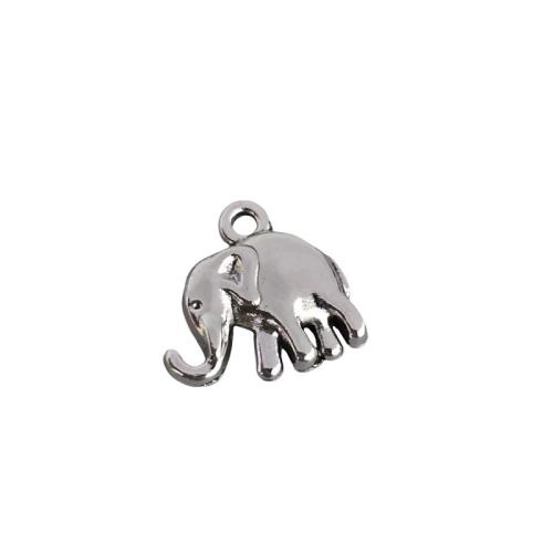 Pendentifs animaux en alliage de zinc, éléphant, Placage, DIY, couleur originale, 100PC/lot, Vendu par lot