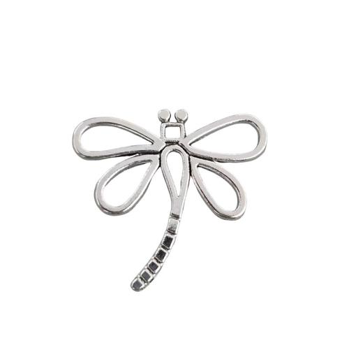 Zinc Alloy Animal Pendants Dragonfly antique silver color plated DIY original color Sold By Lot