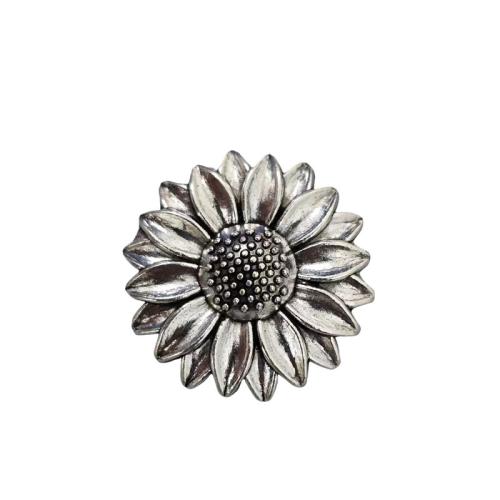 Pendentifs fleurs en alliage de zinc, Tournesol, Plaqué de couleur d'argent, DIY, couleur originale, 100PC/lot, Vendu par lot