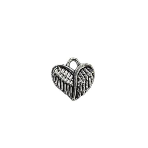 Tibetan Style Heart Pendants, antique silver color plated, DIY, original color, 100PCs/Lot, Sold By Lot