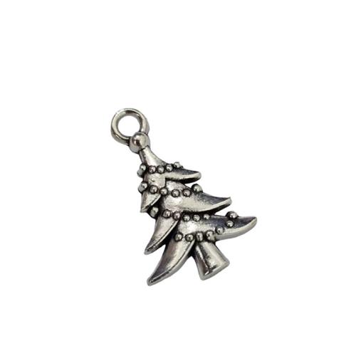 Pendentifs Noël en alliage de zinc, arbre de noël, Plaqué de couleur d'argent, DIY, couleur originale, 100PC/lot, Vendu par lot