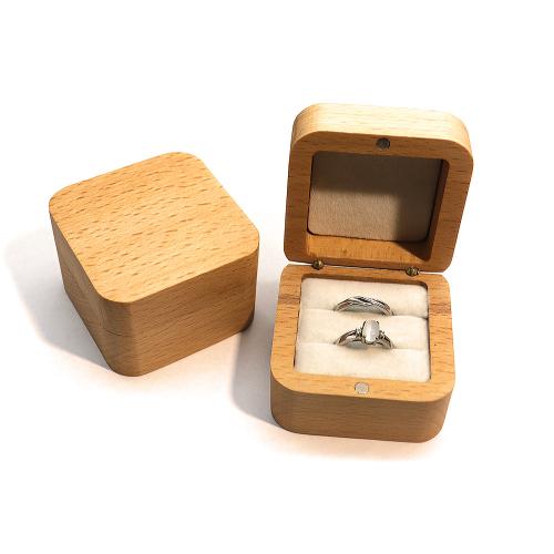 Wood Ring Box Beech Wood portable & durable & dustproof Sold By PC