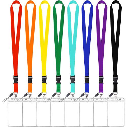 Polyester Schlüsselband-Kartenhalter, mit PVC Kunststoff, Staubdicht & unisex, keine, 10PCs/Menge, verkauft von Menge