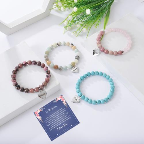 Personalized bracelet, 304 Stainless Steel, with Elastic Thread, Vacuum Ion Plating, different materials for choice & Customized & different designs for choice & for woman, more colors for choice, Sold By PC