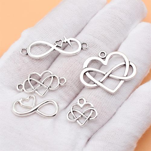 Infinity Zinc Alloy Connector antique silver color plated DIY & 1/1 loop Sold By Bag