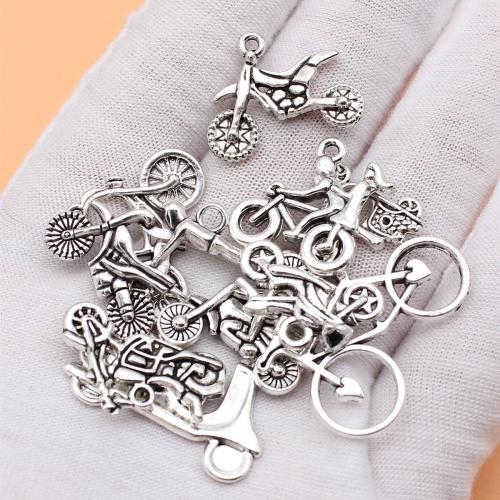 Vehicle Shaped Zinc Alloy Pendants Motorcycle antique silver color plated DIY Sold By Bag