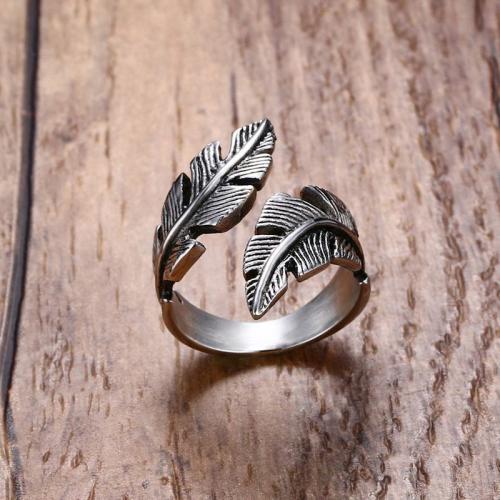 Stainless Steel Finger Ring 304 Stainless Steel antique silver color plated fashion jewelry & Unisex Sold By PC