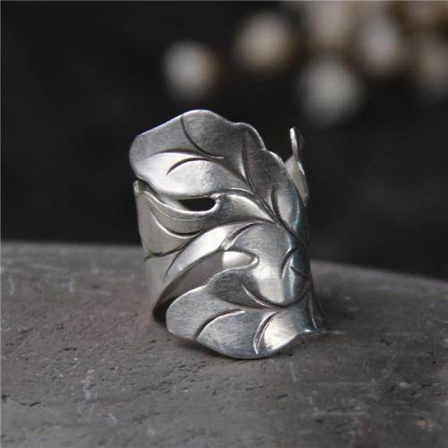 Prás Finger Ring, Leaf, jewelry faisin & unisex, Díolta De réir PC